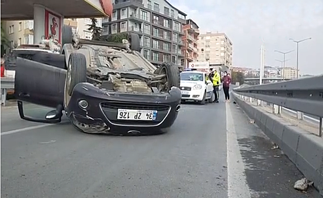 Kazada takla atan araçtan burnu bile kanamadan çıktı!