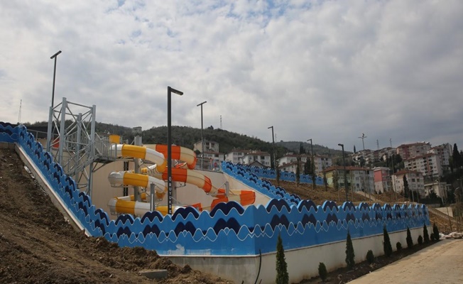 Çift kaydıraklı aquapark yaza hazırlanıyor