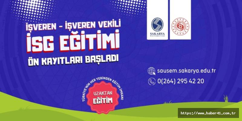 İşveren ve İşveren Vekili İş Sağlığı ve Güvenliği (İSG) Eğitimi Ön Kayıtları Başladı