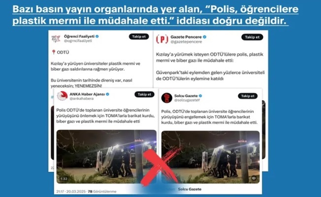 ODTÜ'lülere polis müdahalesi iddiasına İletişim'den açıklama