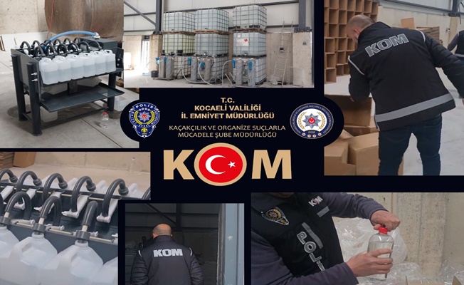 Kocaeli’de 12 ton kaçak alkol yakalandı