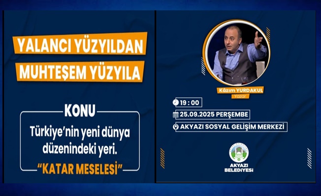 Yazar Kazım Yurdakul’dan Akyazı’da İmza ve Söyleşi