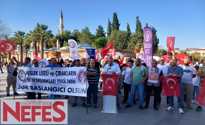 Staj ve çırak mağdurları hakları için meydana çıktılar